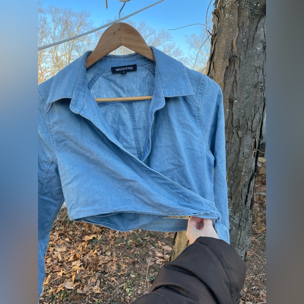 Weekend denim wrap top - Picture 3 of 7